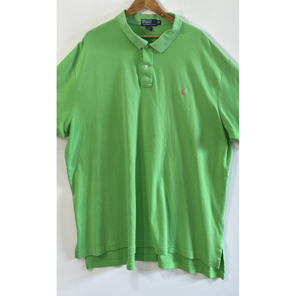 Mens Ralph Lauren Polo Shirt 3XB Big Tall Green Pony Short Sleeve Preppy TALL